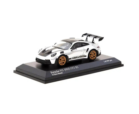 Tarmac Works - Porsche 911 (992) GT3 RS GT Silver Metallic Collab64 Minichamps - Scala 1/64 T64MC-005-SL