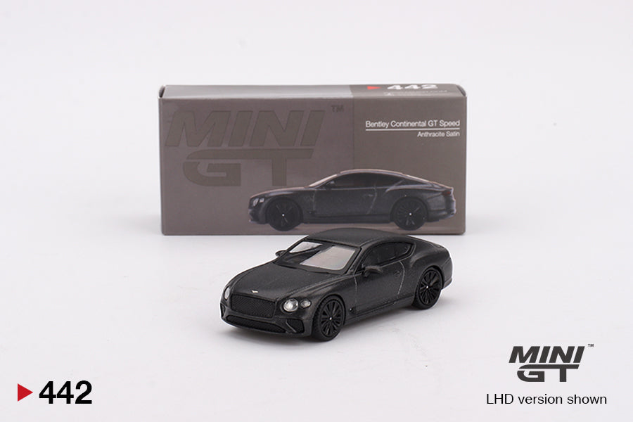 Mini GT - Bentley Continental GT Speed Anthracite Satin MiJo Exclusives LHD  - Scala 1/64 MGT00442-MJ