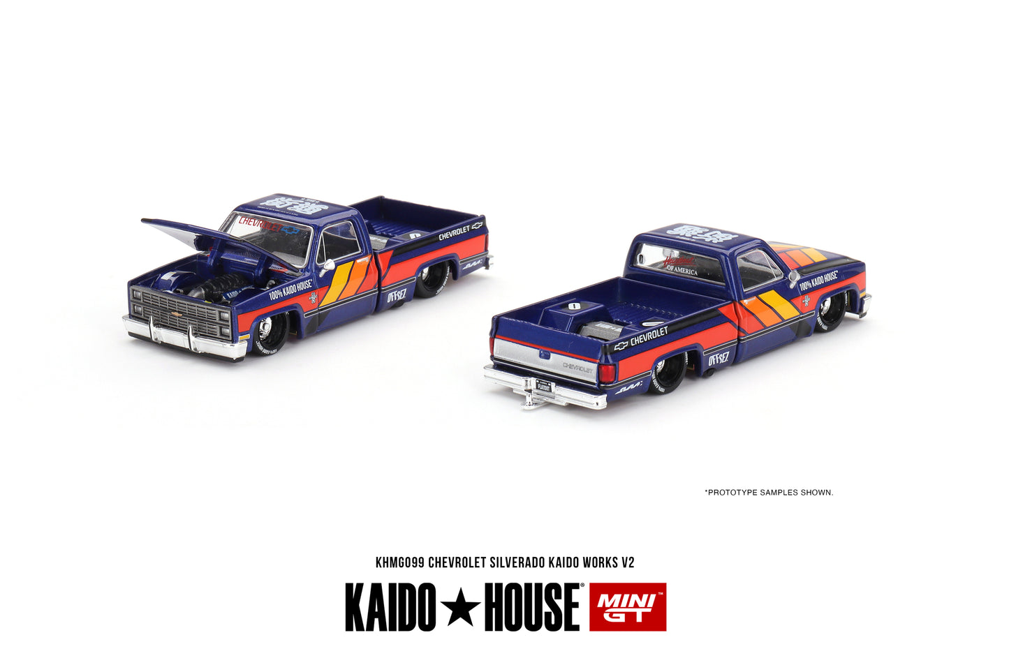 Mini GT - Chevrolet Silverado KAIDO WORKS V2- KAIDO HOUSE - Scala 1/64 KHMG099