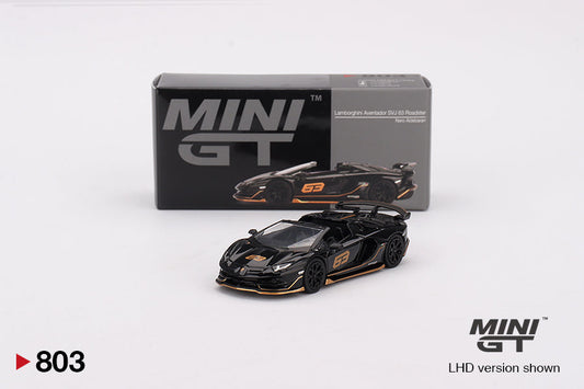 Mini GT - Lamborghini Aventador SVJ 63 Roadster Nero Aldebaran - Scala 1/64  MGT00803-R