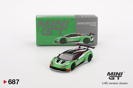 Mini GT - Lamborghini Huracán GT3 EVO2 Presentation LHD - Scala 1/64 MGT00687-L