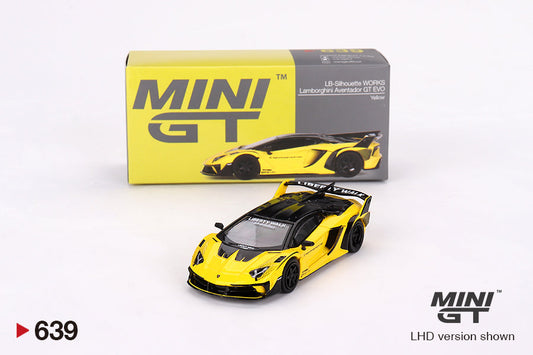 Mini GT - Lamborghini LB-Silhouette WORKS Aventador GT EVO Yellow - Scala 1/64  MGT00639-L