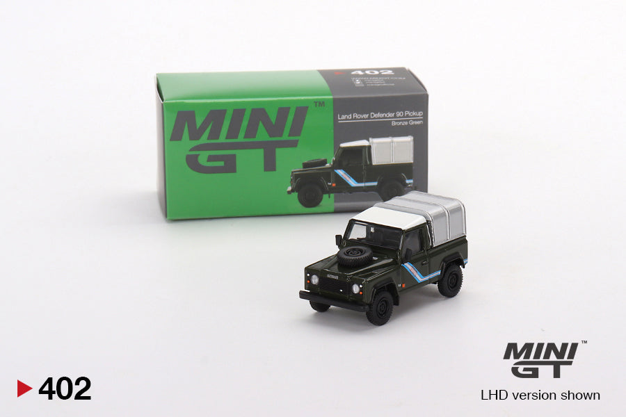 Mini GT - Land Rover Defender 90 Pickup Bronze Green LDH MiJo Exclusives - Scala 1/64 MGT00402-MJ