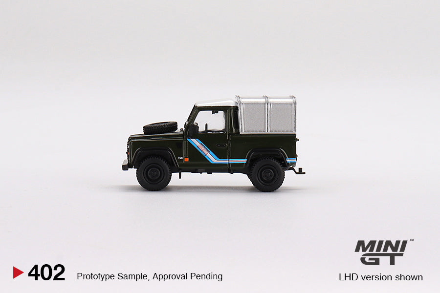 Mini GT - Land Rover Defender 90 Pickup Bronze Green LDH MiJo Exclusives - Scala 1/64 MGT00402-MJ