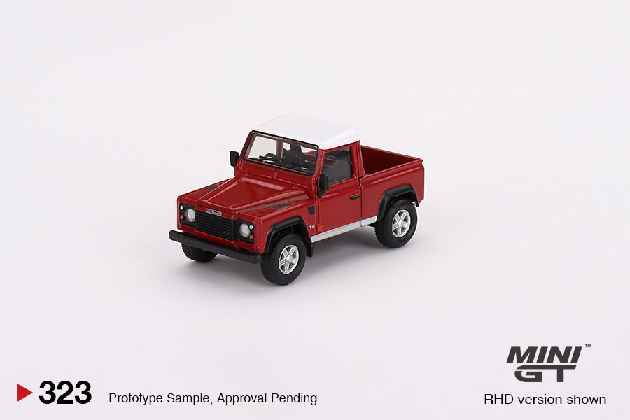 Mini GT - Land Rover Defender 90 Pickup Masai Red LDH - Scale 1/64 MGT00323