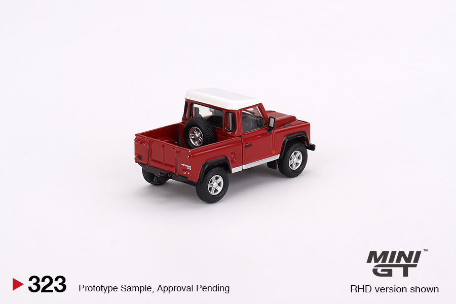 Mini GT - Land Rover Defender 90 Pickup Masai Red LDH - Scale 1/64 MGT00323