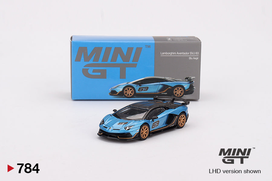 Lamborghini Aventador SVJ 63 Blu Aegir - Mini GT - Scale 1/64 MGT00784