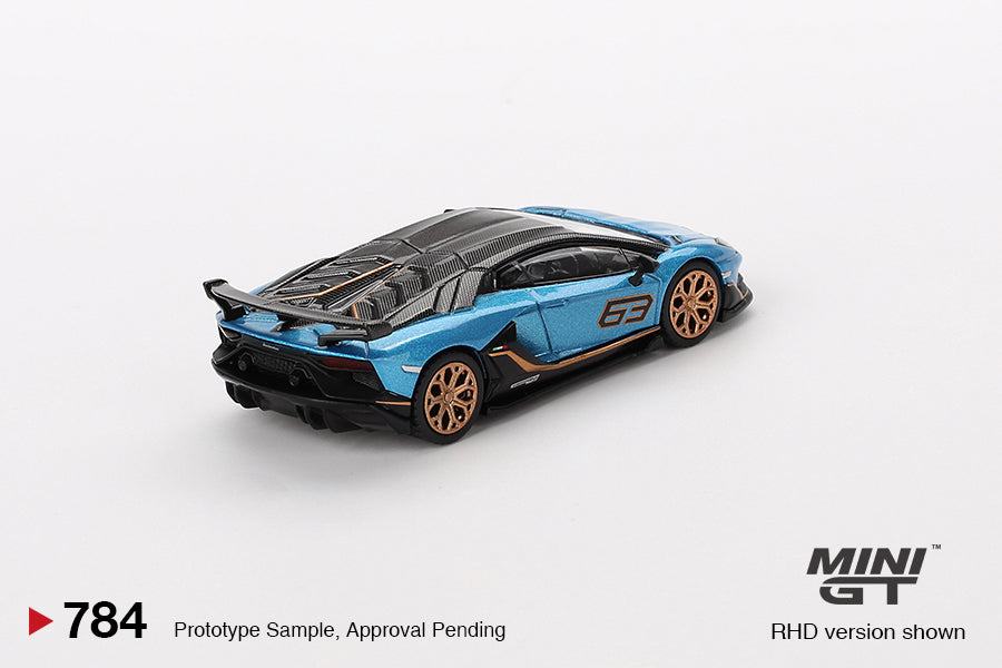 Lamborghini Aventador SVJ 63 Blu Aegir - Mini GT - Scale 1/64 MGT00784