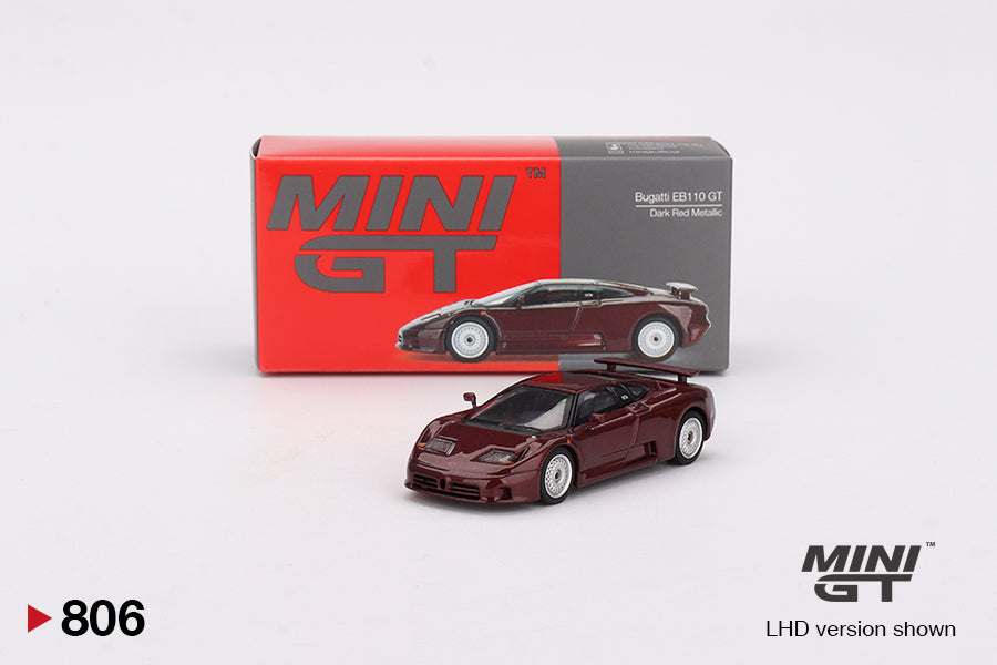 Bugatti EB110 GT Dark Red Metallic - Mini GT - Scala 1/64 MGT00806-L