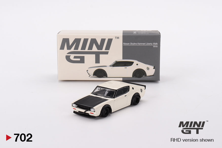 Mini GT - Nissan Skyline Kenmeri Liberty Walk White RDH - Scale 1/64 MGT00702