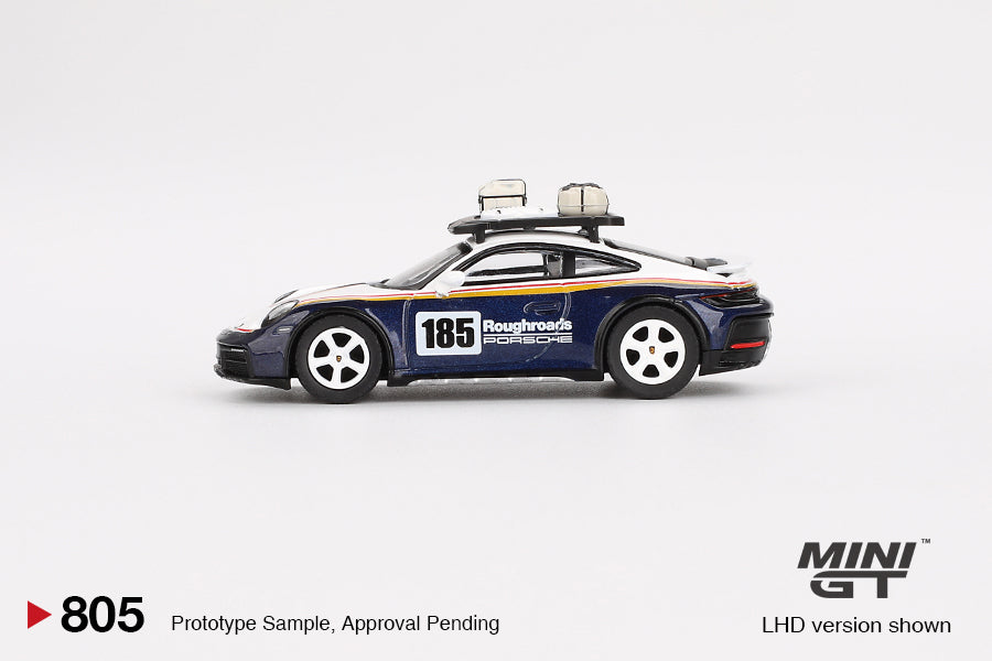 Mini GT - Porsche 911 Dakar Rallye Design Package White/Gentian Blue Metallic - Scale 1/64 MGT00805