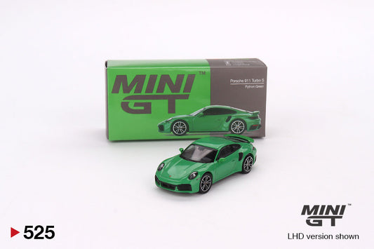 Mini GT - Porsche 911 Turbo S Python Green RHD - Scala 1/64 MGT00525-R