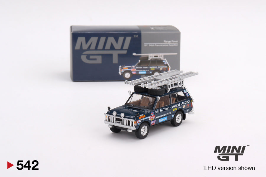 Mini GT - Range Rover 1971 British Trans-Americas Expedition (VXC-868K) - Scala 1/64 MGT00542