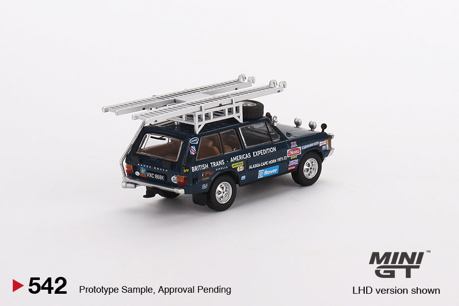 Mini GT - Range Rover 1971 British Trans-Americas Expedition (VXC-868K) - Scala 1/64 MGT00542