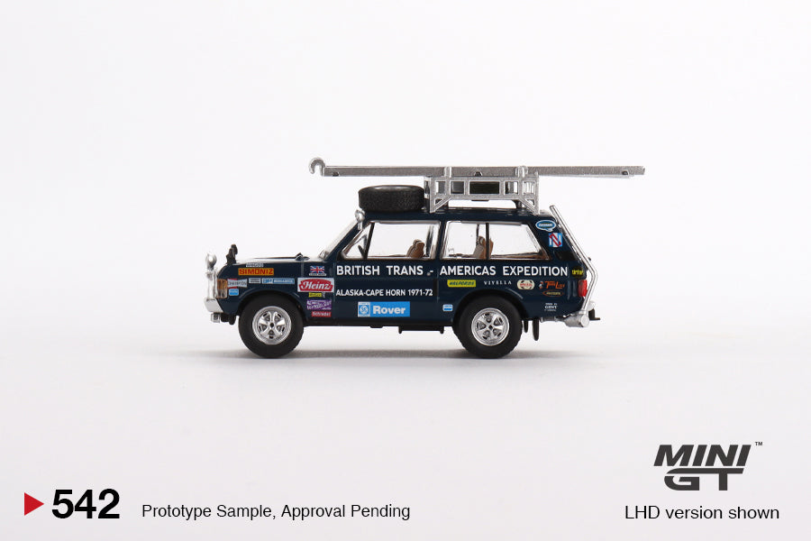 Mini GT - Range Rover 1971 British Trans-Americas Expedition (VXC-868K) - Scale 1/64 MGT00542