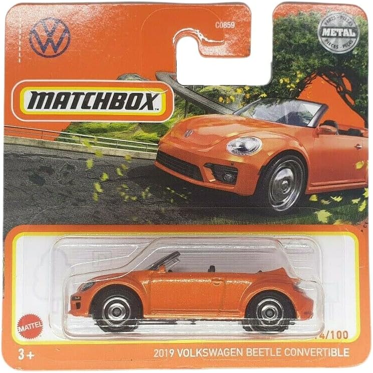 Matchbox - Volkswagen Beetle Convertible 2019 Orange #14 - Matchbox - Scale 1/64 Approximately