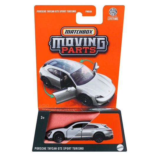 Matchbox - Porsche Taycan GTS Sport Turismo grey - Moving Parts - Scala 1/64 Circa