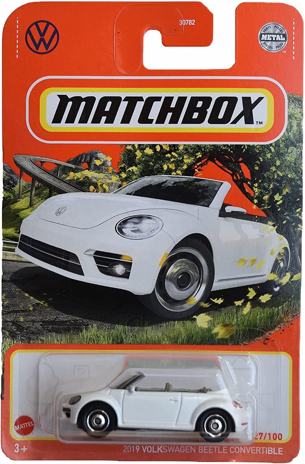 Matchbox - Volkswagen Beetle Convertible 2019 White #27 - Matchbox - Scale 1/64 Approximately