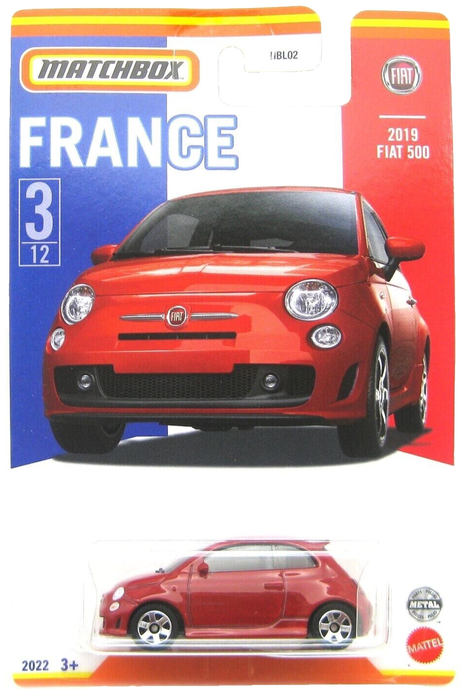 Matchbox - Fiat 500 2019 France Series - Matchbox - Scale 1/64 Approximately