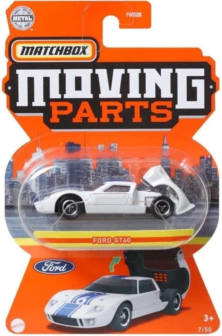 Matchbox - Ford GT40 White - Matchbox Moving Parts - Scala 1/64 Circa