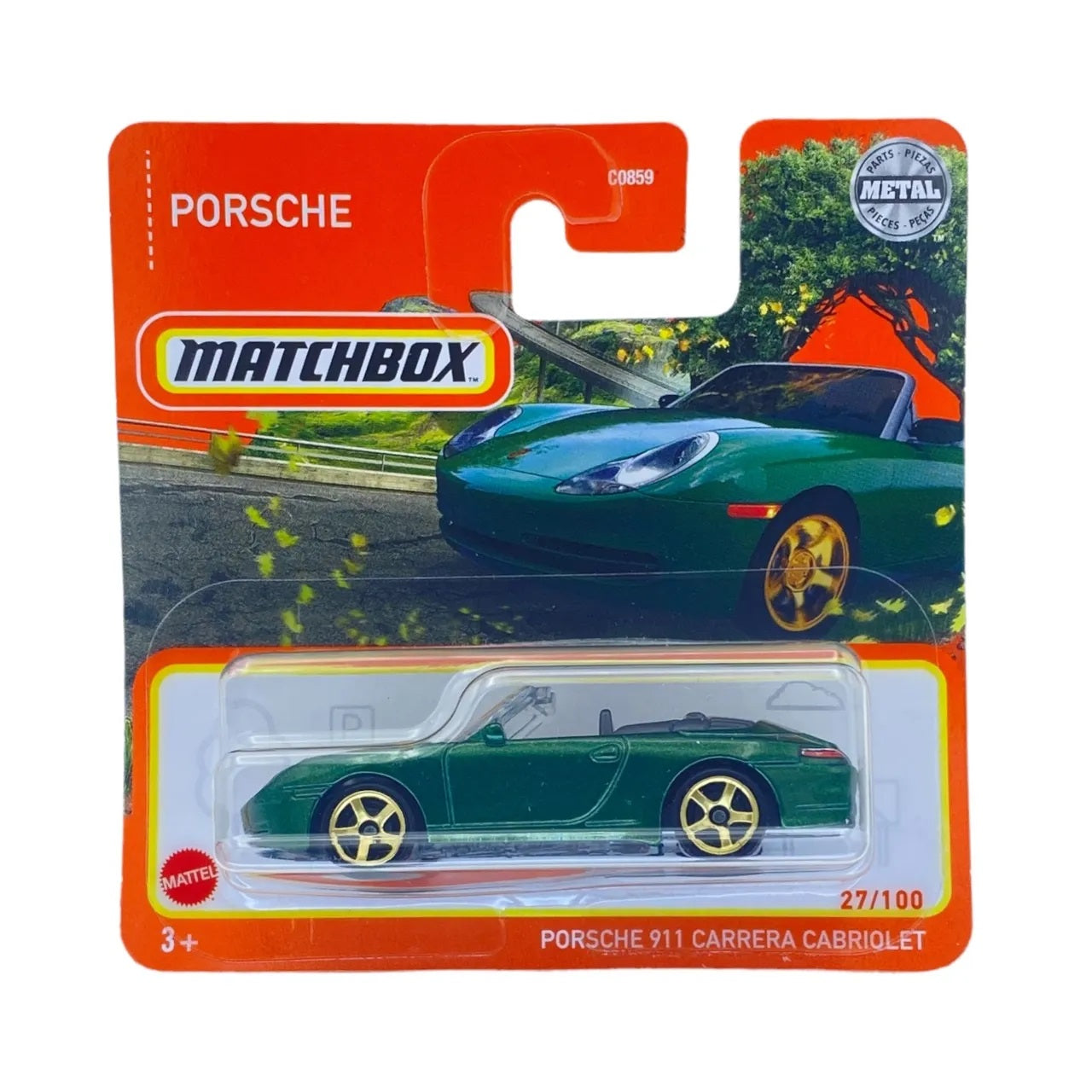 Matchbox - Porsche 911 Carrera Cabriolet Metallic Green #27- Matchbox - Scala 1/64 Circa