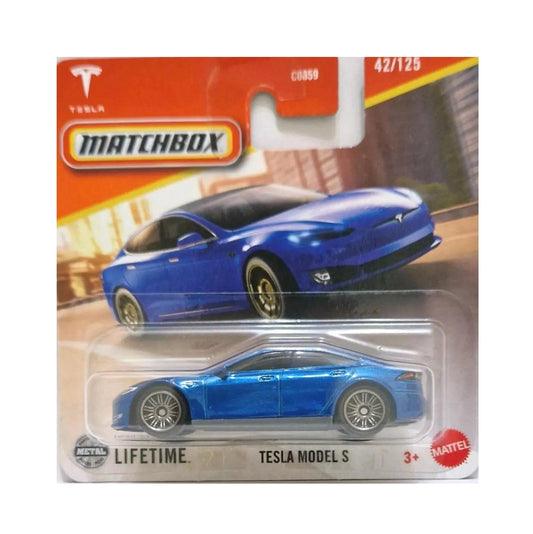 Matchbox - Tesla Model S #42 blue - Scale 1/64 Approx