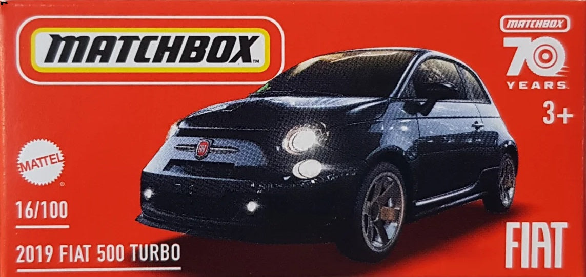 Matchbox - Fiat 500 Turbo 2019 #16 Black - Matchbox - Scala 1/64 Circa