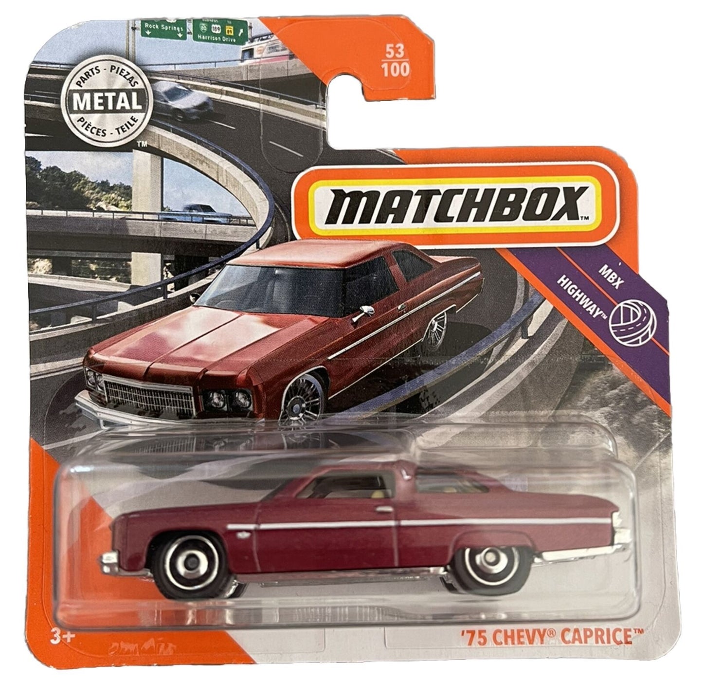 Matchbox - Chevrolet Chevy Caprice 1975 Red #53 - Matchbox - Scale 1/64 Approximately