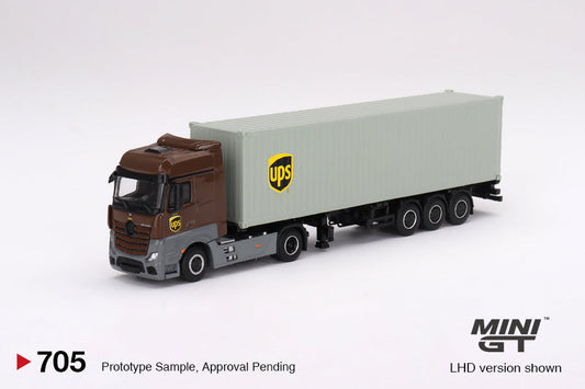 Mini GT - Mercedes-Benz Actros w/ 40 Ft Container "UPS Europe" - Scala 1/64 MGT00705