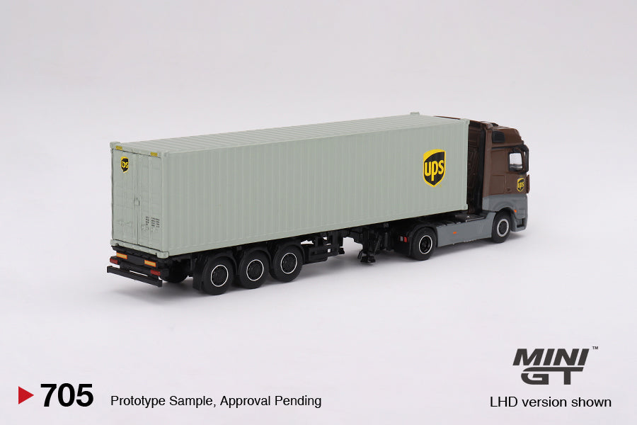 Mini GT - Mercedes-Benz Actros w/ 40 Ft Container "UPS Europe" - Scala 1/64 MGT00705