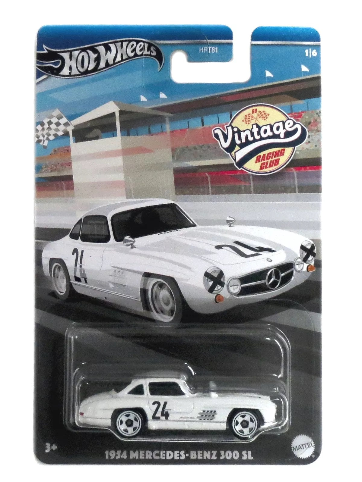 Hot Wheels - 1954 Mercedes Benz 300 SL White Vintage Racing Club - Scala 1/64