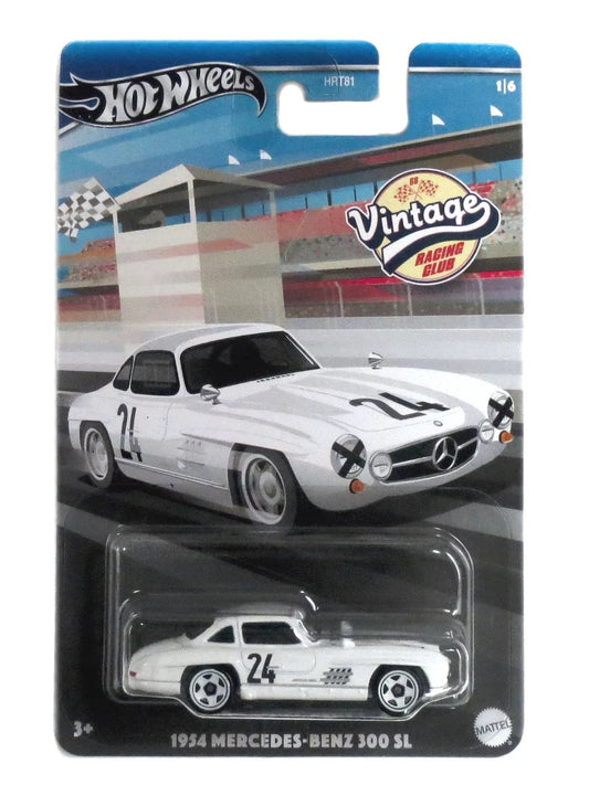 Hot Wheels - 1954 Mercedes Benz 300 SL White Vintage Racing Club - Scale 1/64