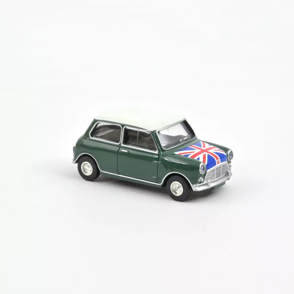 Norev - Mini Cooper S 1964 Almond Green and Flag on Bonnet - Scala 1/64 Circa