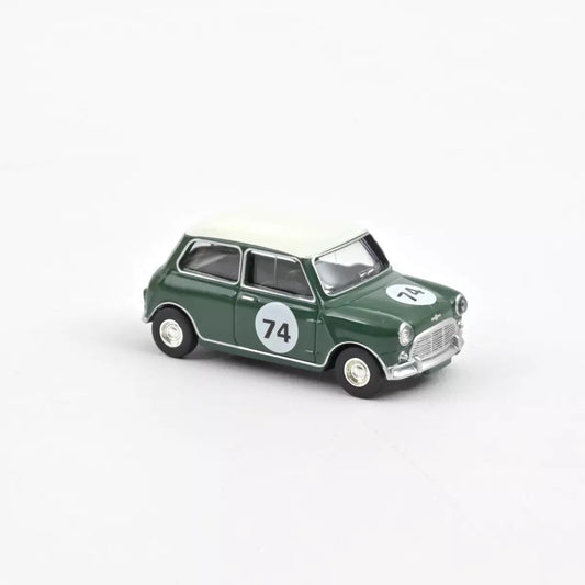 Norev - Mini Cooper S 1964 Almond Green with number 74 - Scala 1/64 Circa