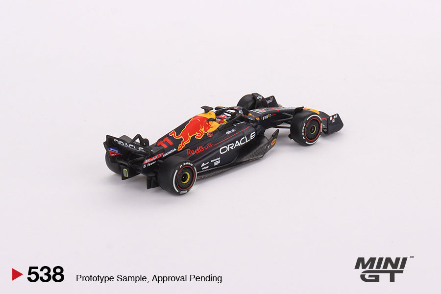 Mini GT - Oracle Red Bull Racing RB18 #11 Sergio Pérez 2022 Abu Dhabi Grand Prix 3rd Place - Scala 1/64 MGT00538