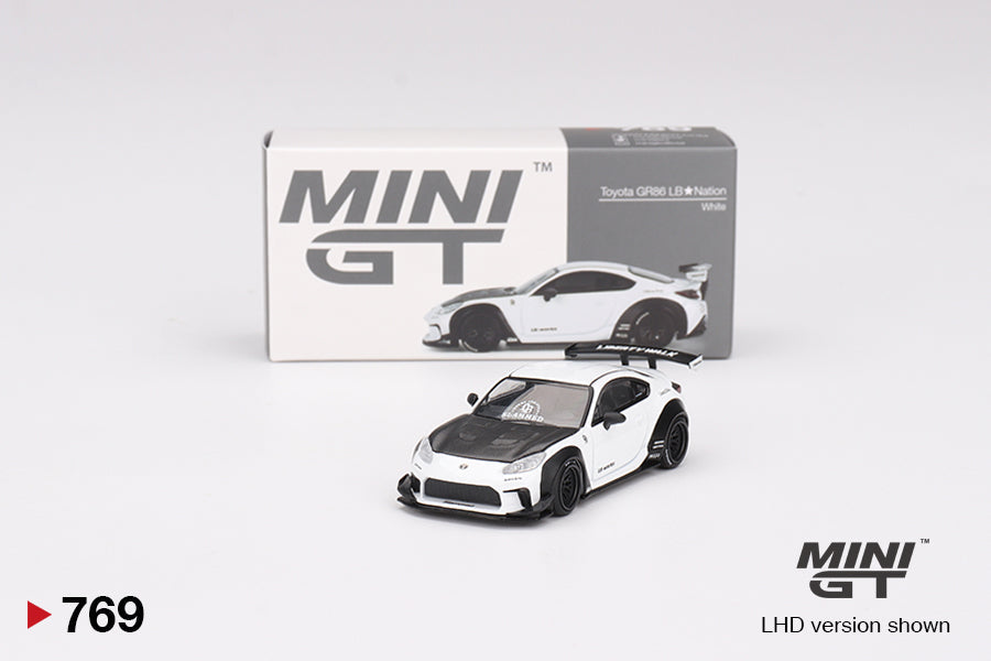 Mini GT - Toyota GR86 LB★Nation White - Scale 1/64 MGT00769-L