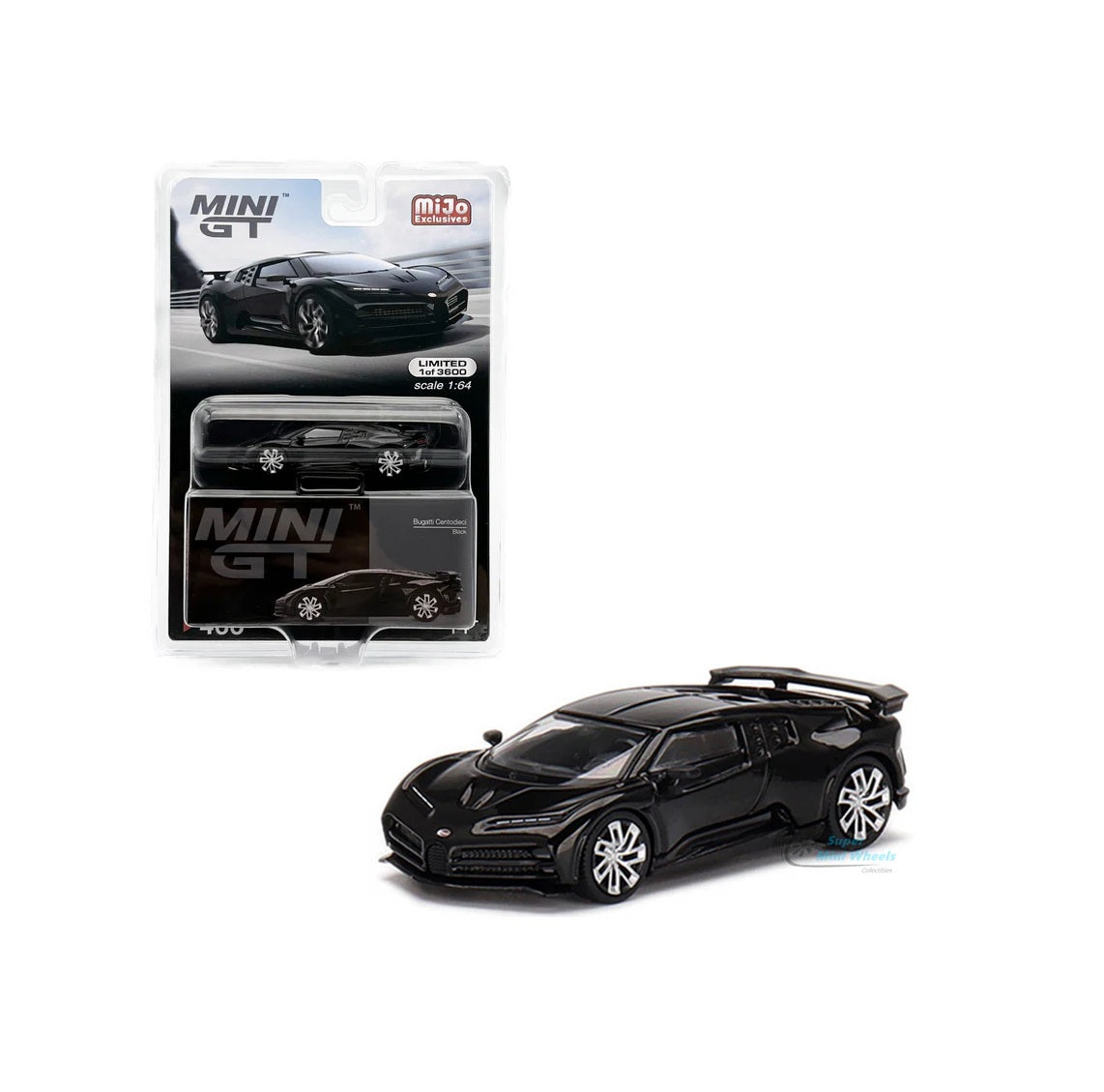 Mini GT - Bugatti Centodieci Black MiJo Exclusives - 1/64 Scale MGT00466MJ