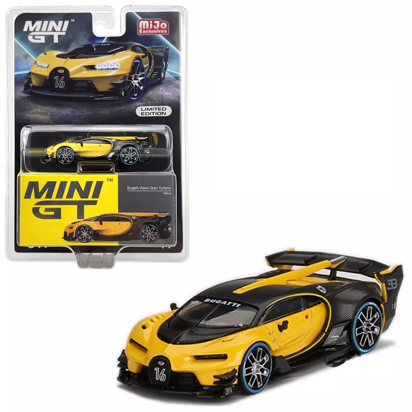 Mini GT - Bugatti Vision Gran Turismo Yellow Mini GT Mijo Exclusive - Scala 1/64 MGT00317 Blister