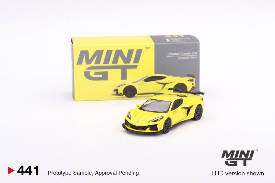 Mini GT - Chevrolet Corvette Z06 2023 Accelerate Yellow - Scale 1/64 MGT00441-R