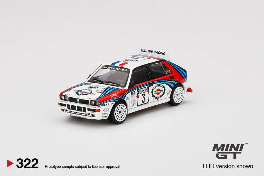 Mini GT - Lancia Delta HF Integrale Evoluzione 1992 Rally 1000 Lakes Winner #3 - Scala 1/64 MGT00322