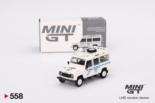 Mini GT - Land Rover Defender 110 1991 Safari Rally Martini Racing Support Vehicle LDH - Scala 1/64 MGT00558