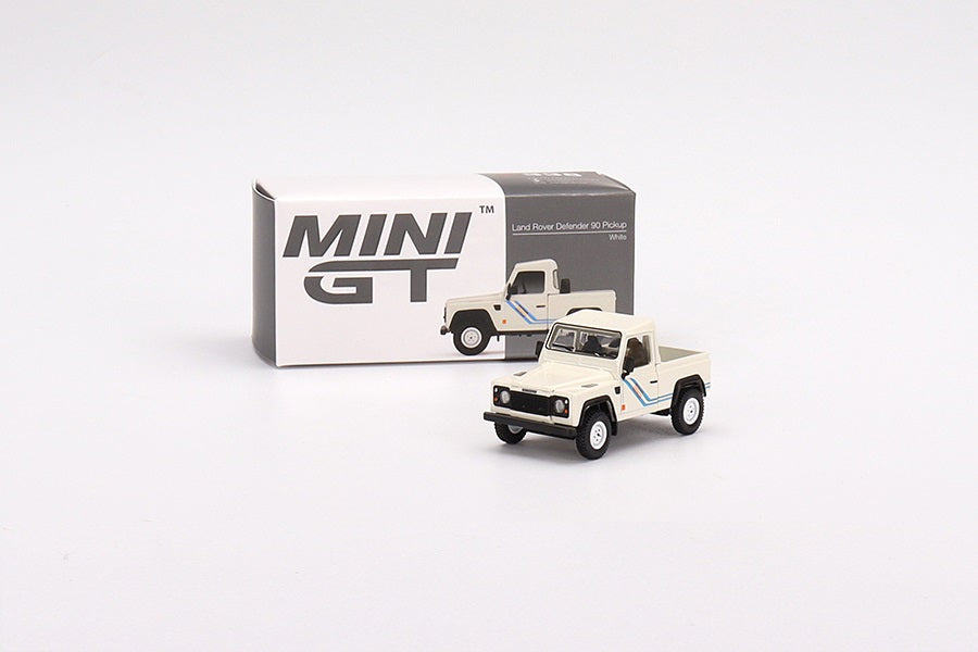 Mini GT - Land Rover Defender 90 Pickup White LDH - Scale 1/64 MGT00338-L