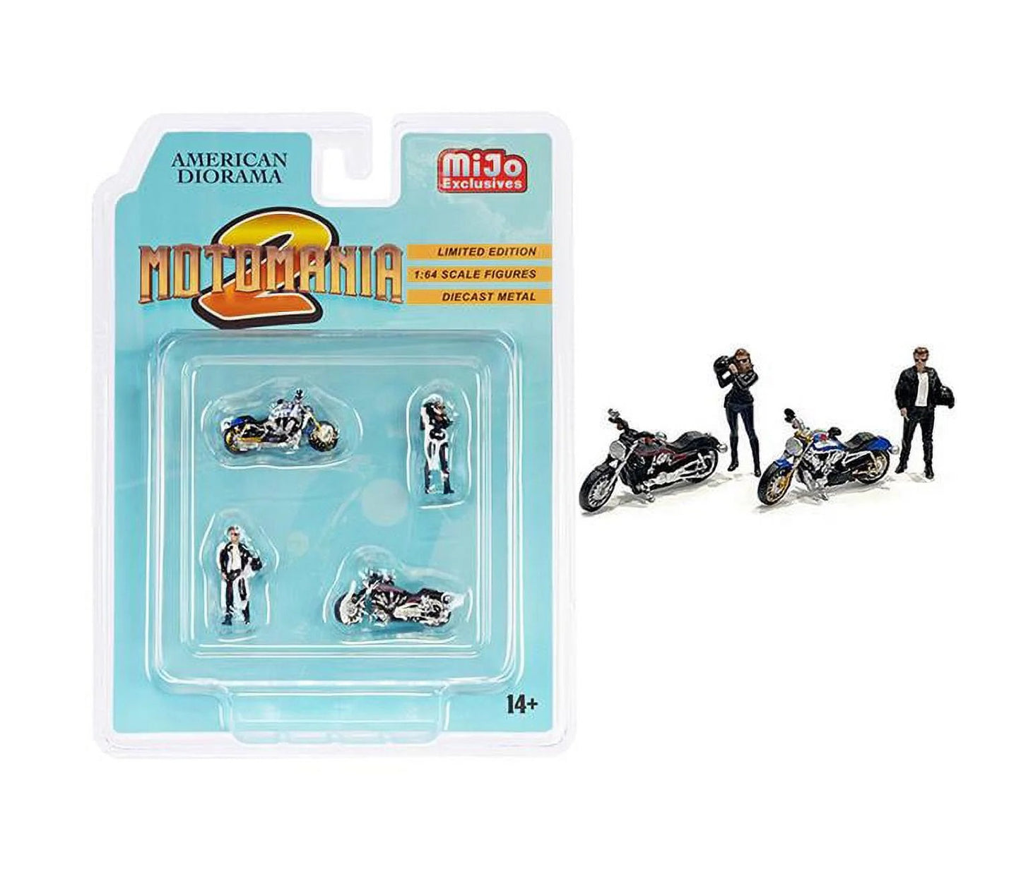 American Diorama - Moto Mania 2 Metal Figures Set MiJo Exclusives - Scale 1/64 AD-76490MJ