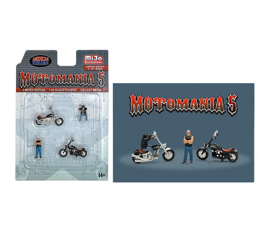 American Diorama - Moto Mania 5 Metal Figures Set MiJo Exclusives - Scale 1/64 AD-76512MJ