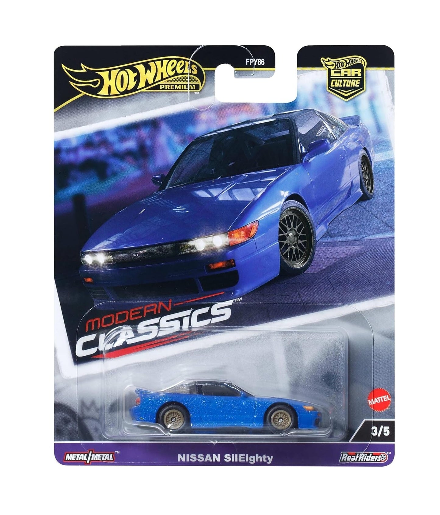 Hot Wheels Premium - Nissan SilEight Blue - Series Modern Classics - Scale 1/64