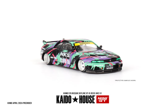 Mini GT - Nissan Skyline GT-R (R33) HKS V1 - KAIDO HOUSE - Scale 1/64 KHMG129