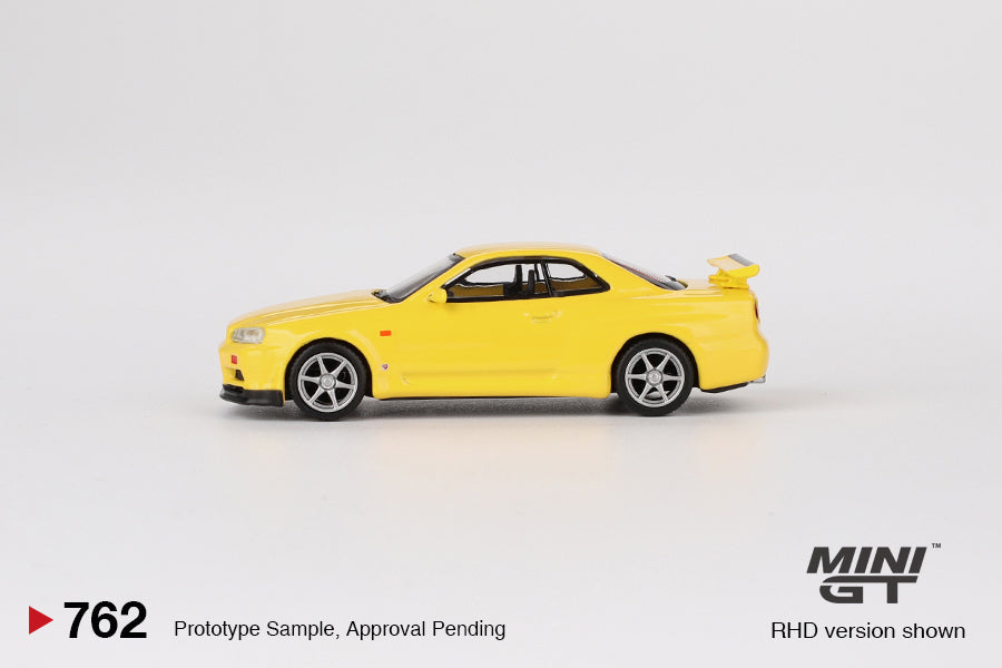 Mini GT - Nissan Skyline GT-R (R34) V-Spec Lightning Yellow - Scala 1/64 MGT00762-R