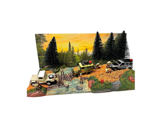 American Diorama - "Overland Off-Road" Diorama with Forest Background Cars Not Included - Scala 1/64 AD-76534MJ