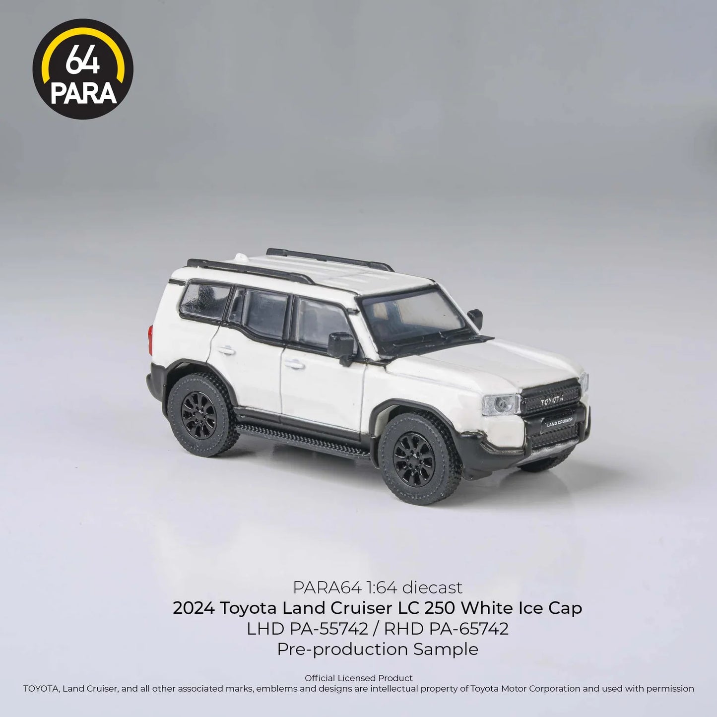 Para64 - 2024 Toyota Land Cruiser 250 Prado White Ice Cap LHD - Scale 1/64