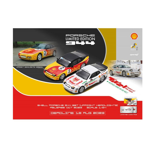 Spark Model - Porsche 944 Shell Turbo Cup #2 &amp; Adler Von Tirol (Upright headlights) - Scale 1/64 YCOMBO64003